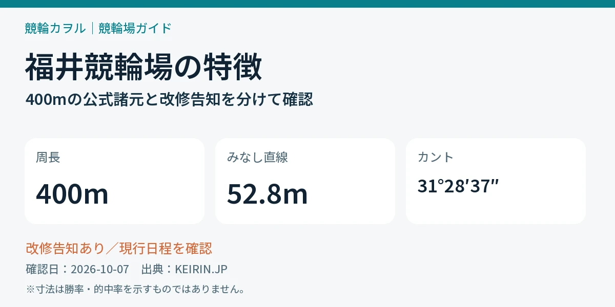 福井競輪場の公式バンクデータと確認するポイント